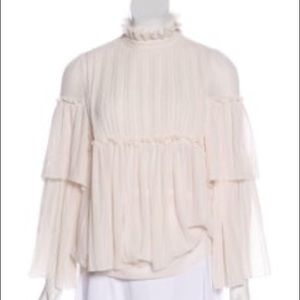 See by chloe mock neck long sleeve blouse